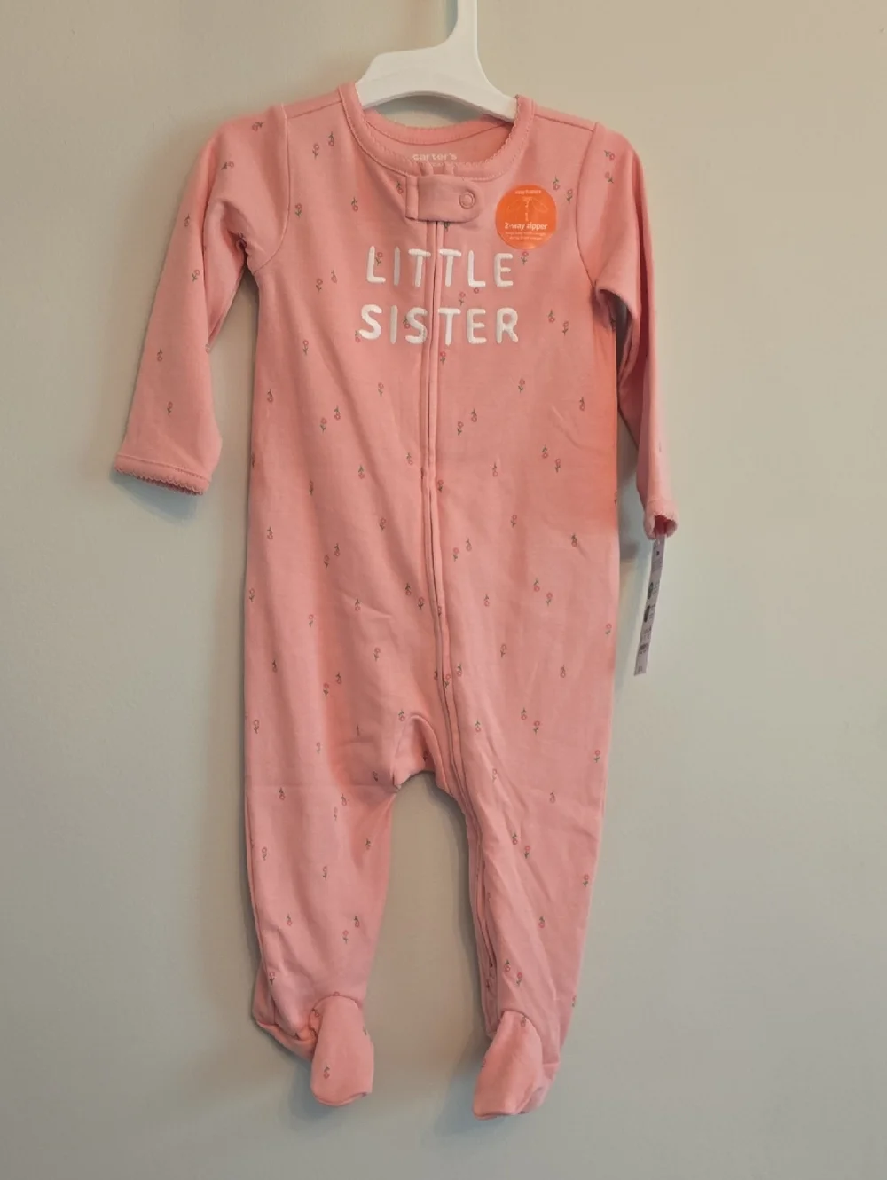 Carter's Just One You Baby Girl Zip Up Sleeper Floral Little Sister